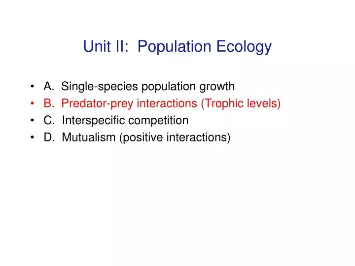 unit ii population ecology