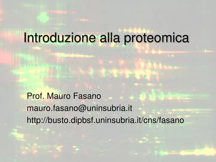 introduzione alla proteomica