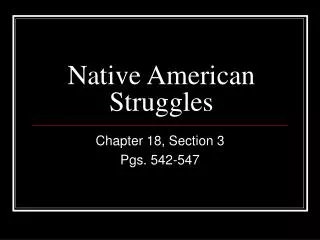 Native American Struggles