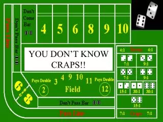 YOU DON’T KNOW CRAPS!!