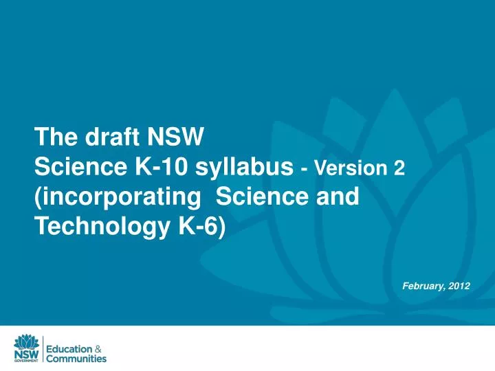 the draft nsw science k 10 syllabus version 2 incorporating science and technology k 6
