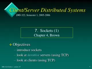 Client/Server Distributed Systems