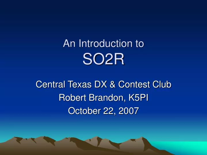 an introduction to so2r
