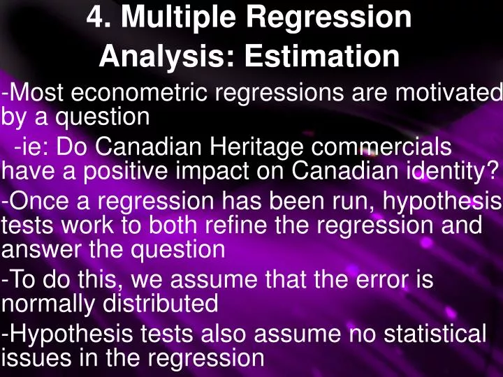 4 multiple regression analysis estimation