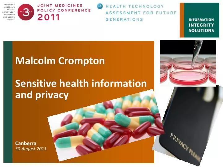malcolm crompton sensitive health information and privacy canberra 30 august 2011