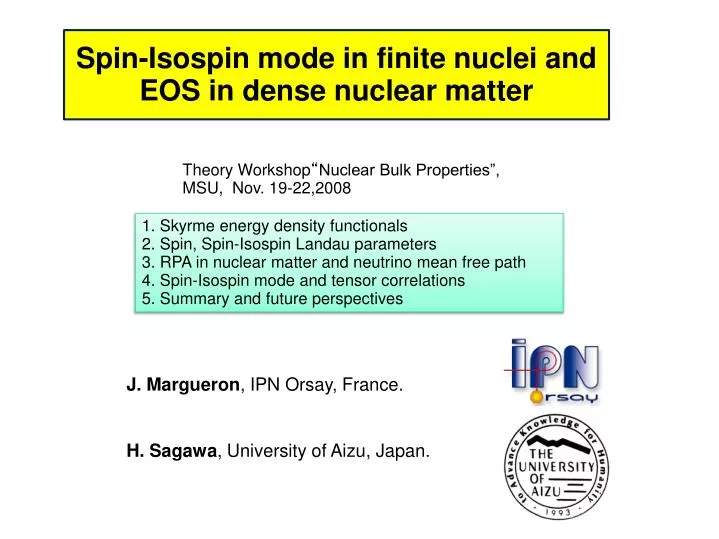 spin isospin mode in finite nuclei and eos in dense nuclear matter