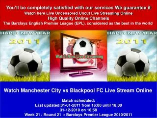 Manchester City vs Blackpool FC LIVE STREAN ONLINE TV SHOW