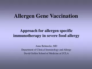 Allergen Gene Vaccination