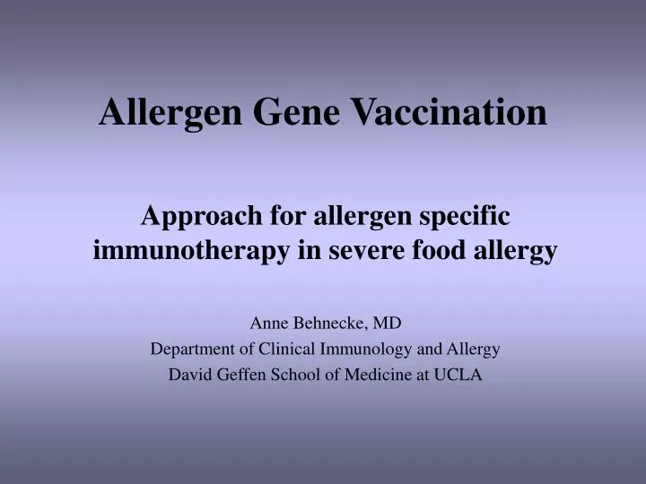 allergen gene vaccination