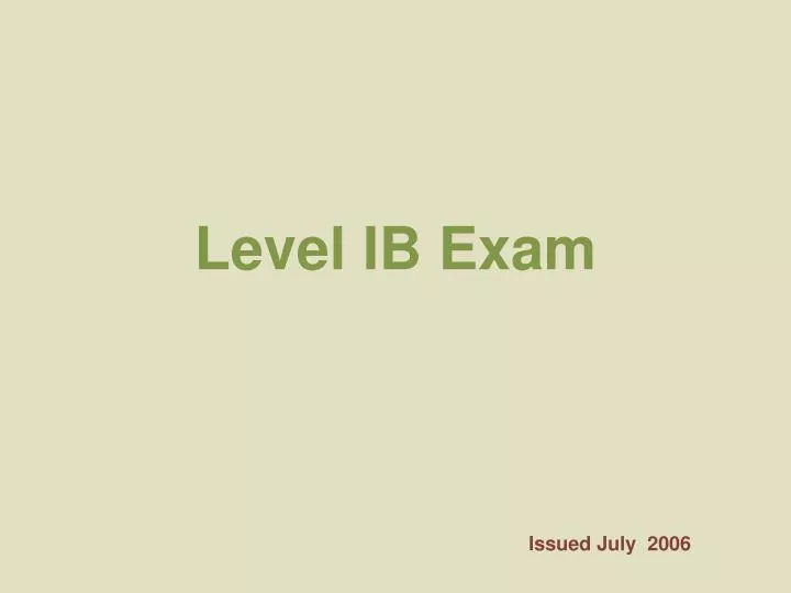 level ib exam