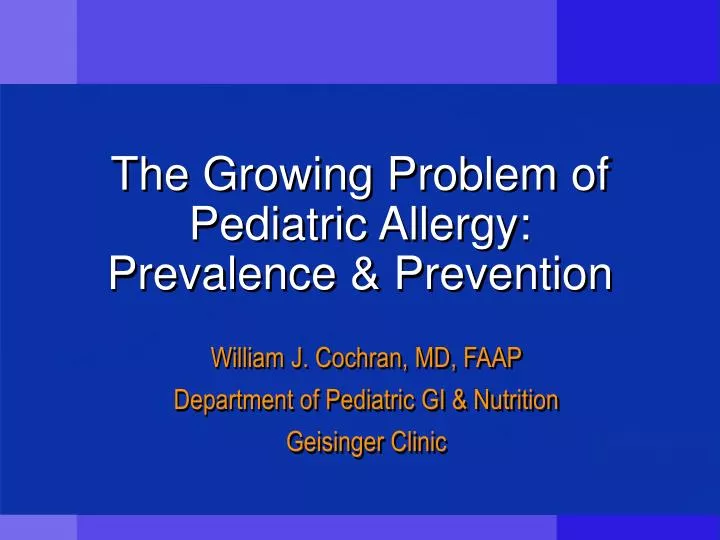 the growing problem of pediatric allergy prevalence prevention