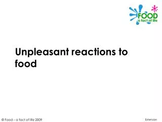 Unpleasant reactions to food