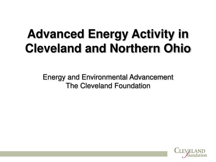advanced energy activity in cleveland and northern ohio