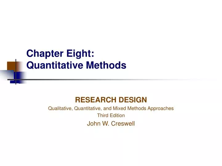 chapter eight quantitative methods