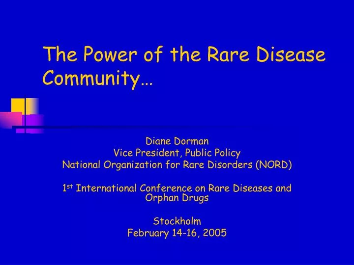 the power of the rare disease community