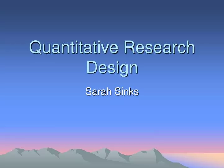 quantitative research design