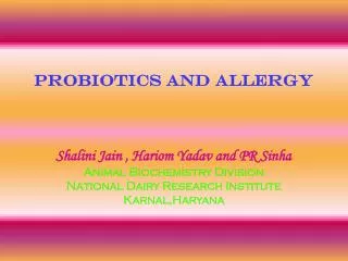 Probiotics and Allergy