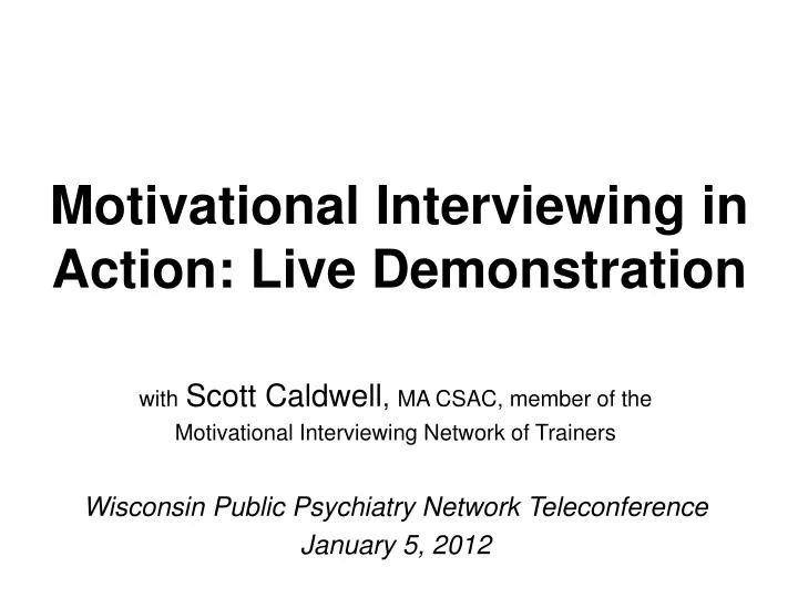 motivational interviewing in action live demonstration