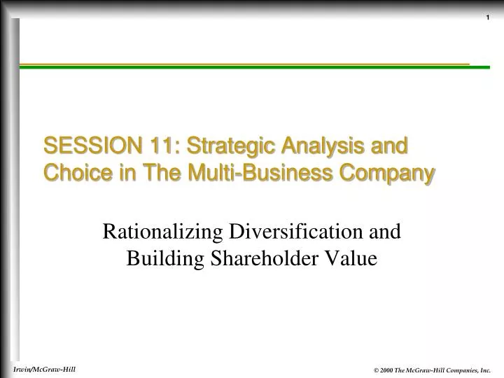 session 11 strategic analysis and choice in the multi business company