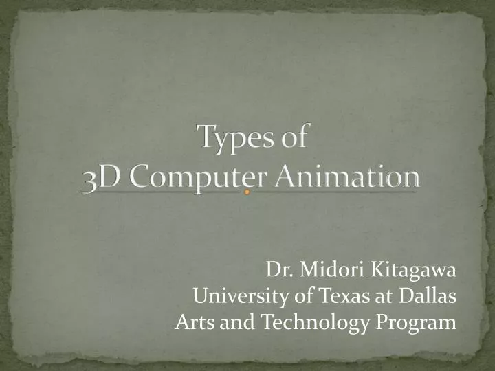 types of 3d computer animation