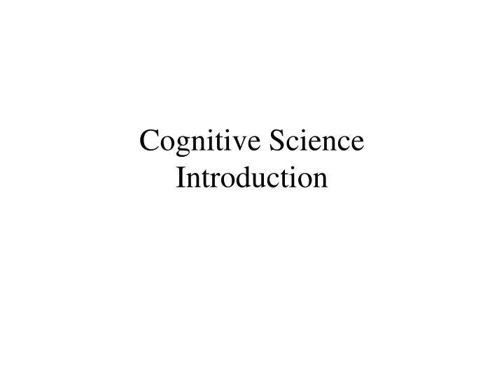 cognitive science introduction