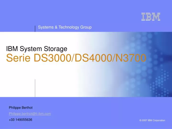 ibm system storage serie ds3000 ds4000 n3700