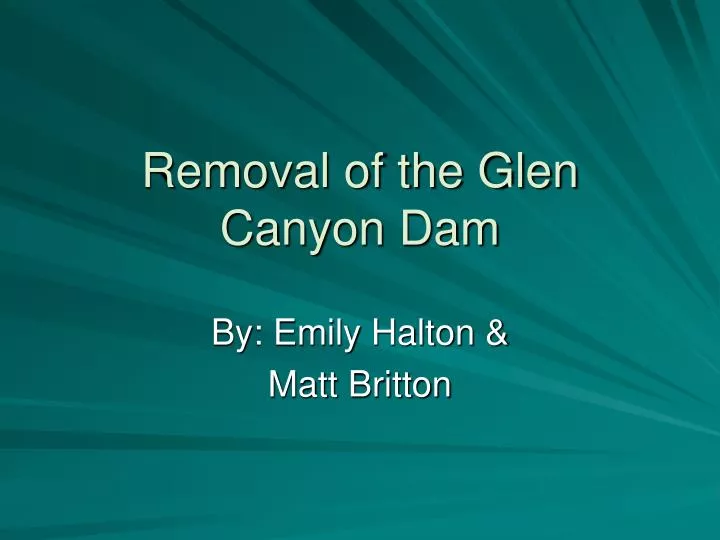 removal of the glen canyon dam
