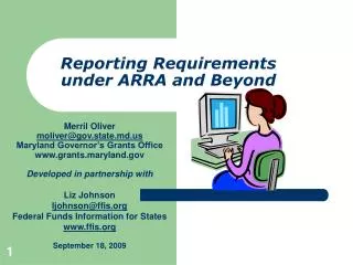 Reporting Requirements under ARRA and Beyond
