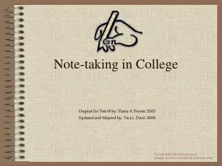 Note-taking in College
