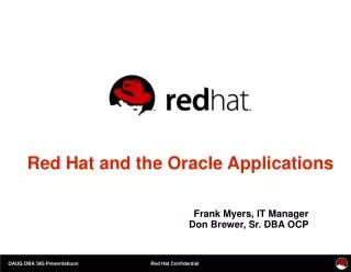 Red Hat and the Oracle Applications