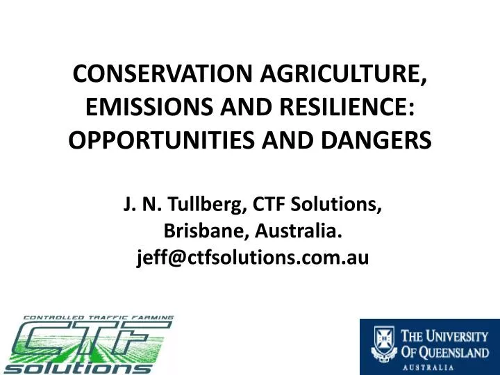 conservation agriculture emissions and resilience opportunities and dangers