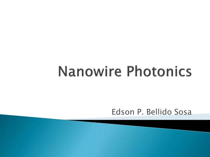 nanowire photonics