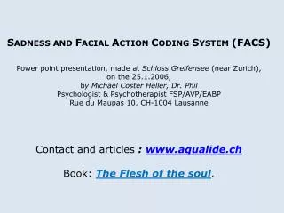 I. The notion of Facial Action Coding Units