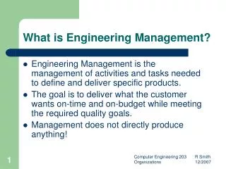 What is Engineering Management?