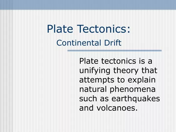 plate tectonics continental drift