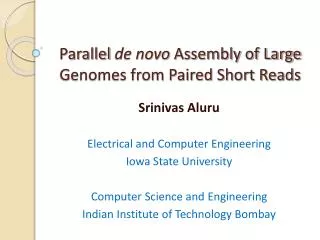 Parallel de novo Assembly of Large Genomes from Paired Short Reads