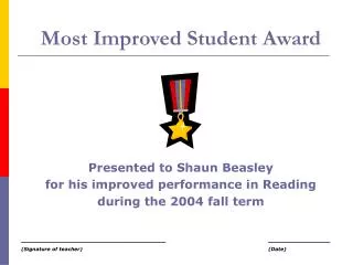 Most Improved Student Award