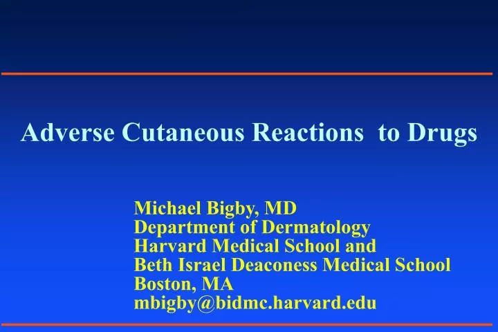 adverse cutaneous reactions to drugs