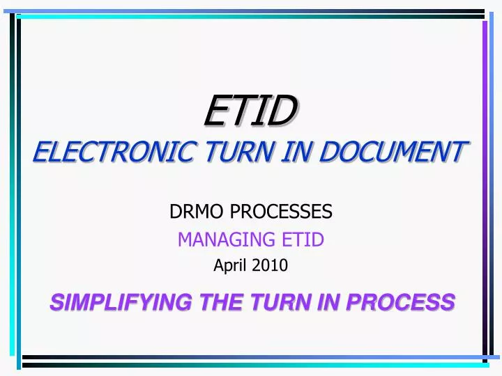 etid electronic turn in document