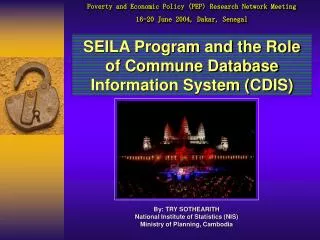 SEILA Program and the Role of Commune Database Information System (CDIS)