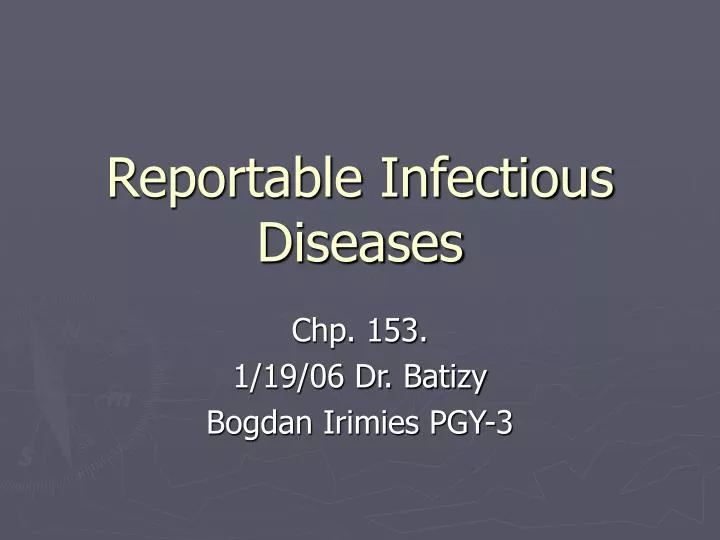 reportable infectious diseases