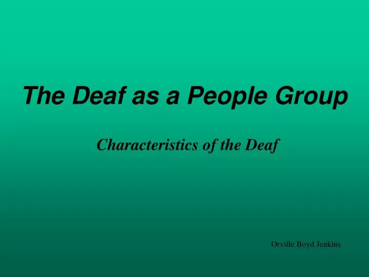 the deaf as a people group