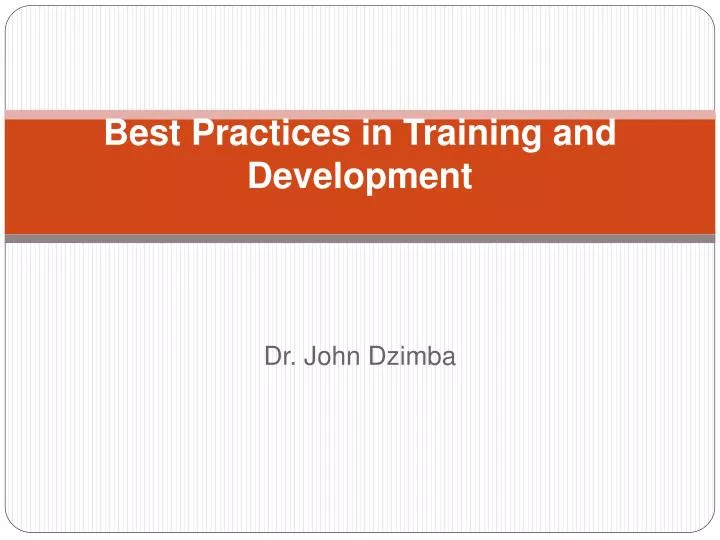 best practices in training and development