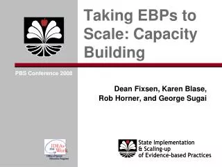 Taking EBPs to Scale: Capacity Building