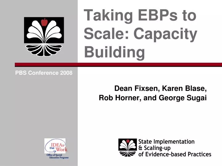taking ebps to scale capacity building
