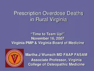 Prescription Overdose Deaths in Rural Virginia