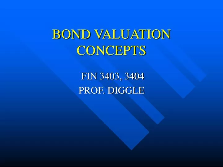 bond valuation concepts