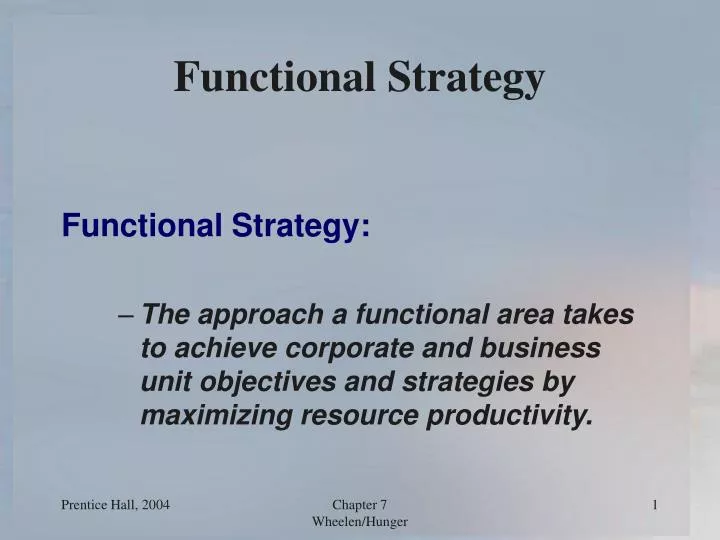 functional strategy