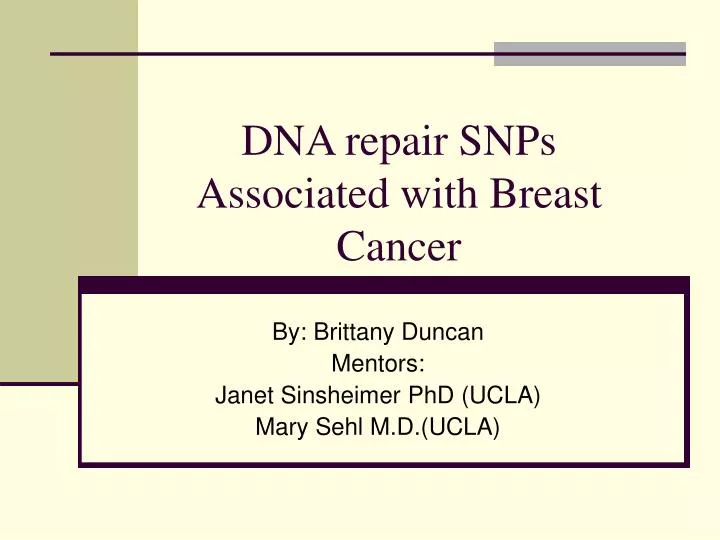 dna repair snps associated with breast cancer