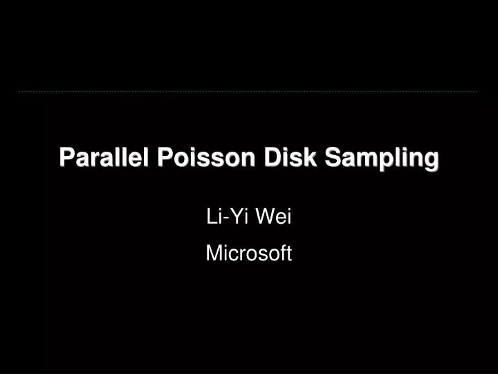 parallel poisson disk sampling